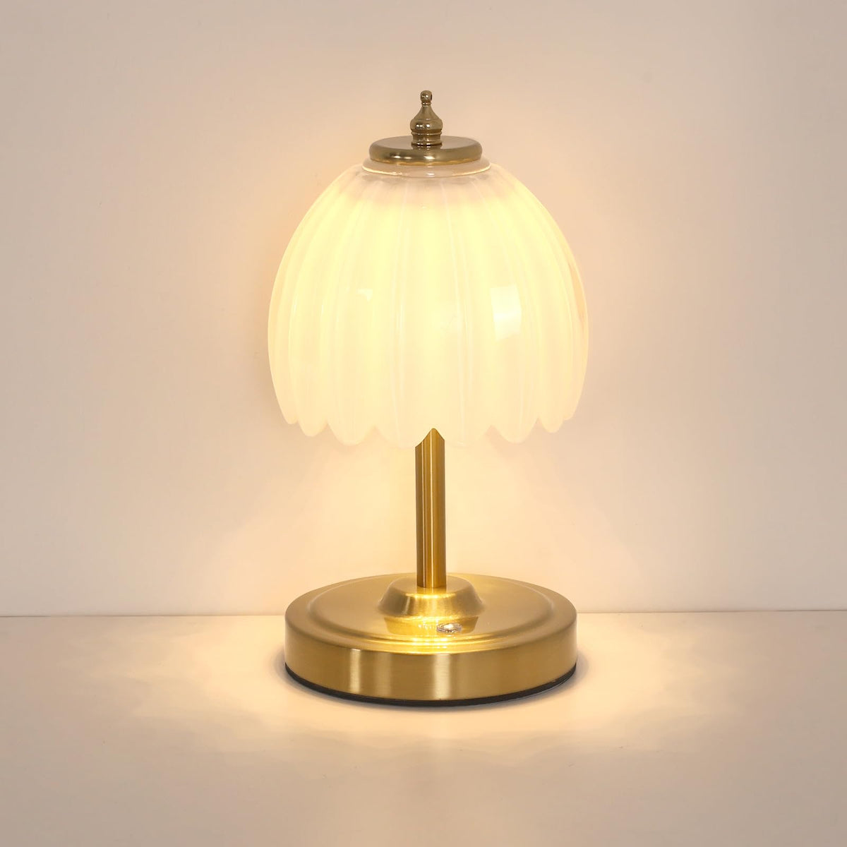 Shenmoyl Tulip Table Lamp with 5000mAh Battery & Touch Control, Cordless Table Lamp with 3 Colors, Dimmable Rechargeable Table Lamps for Bedroom, Nightstands, Living Room, Entryways (Amber Tulip)