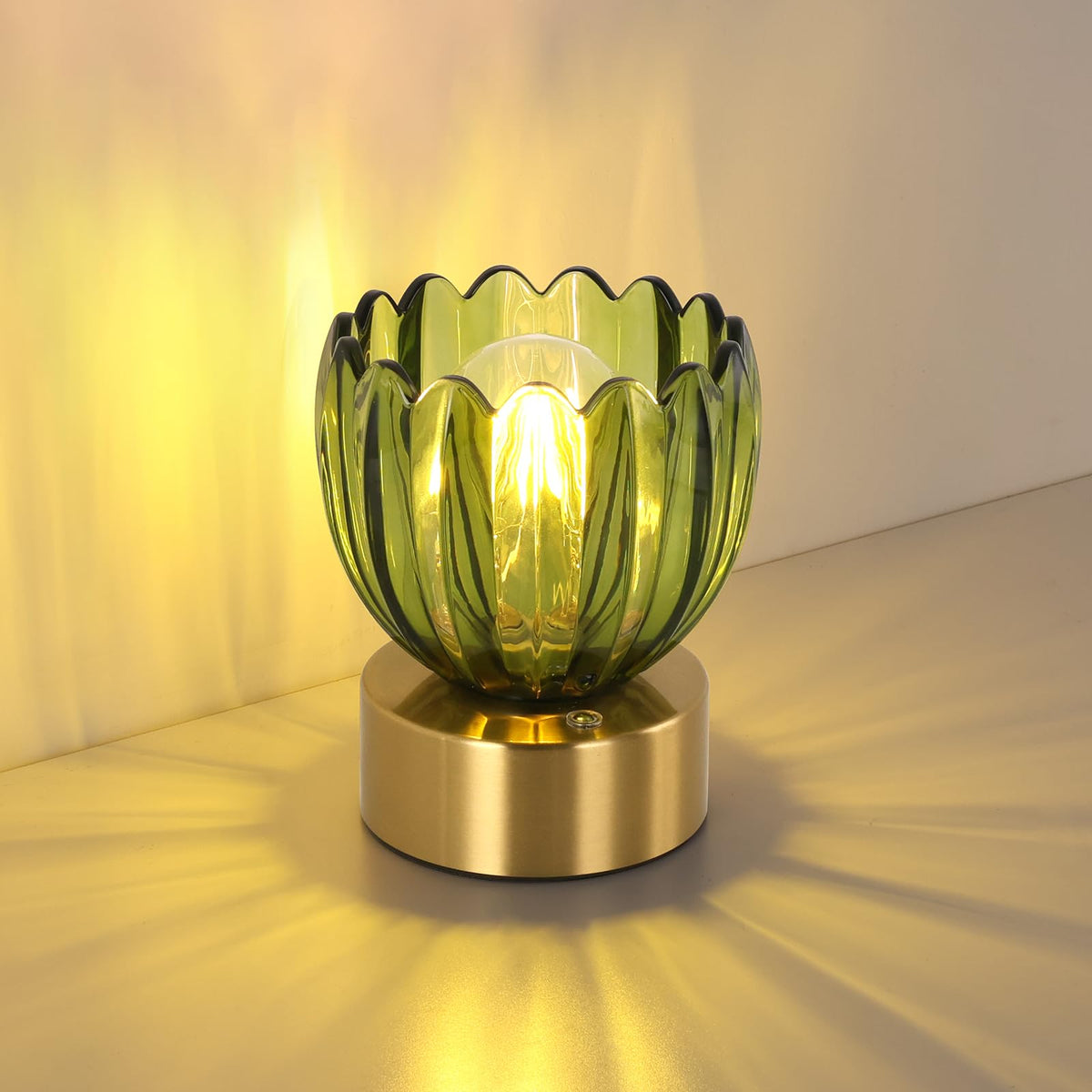 Shenmoyl Tulip Table Lamp with 5000mAh Battery & Touch Control, Cordless Table Lamp with 3 Colors, Dimmable Rechargeable Table Lamps for Bedroom, Nightstands, Living Room, Entryways (Amber Tulip)