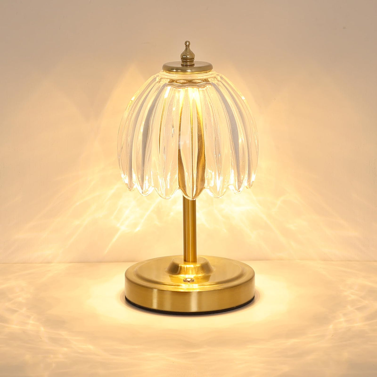 Shenmoyl Tulip Table Lamp with 5000mAh Battery & Touch Control, Cordless Table Lamp with 3 Colors, Dimmable Rechargeable Table Lamps for Bedroom, Nightstands, Living Room, Entryways (Amber Tulip)
