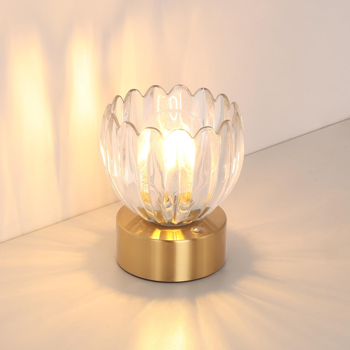 Shenmoyl Tulip Table Lamp with 5000mAh Battery & Touch Control, Cordless Table Lamp with 3 Colors, Dimmable Rechargeable Table Lamps for Bedroom, Nightstands, Living Room, Entryways (Amber Tulip)