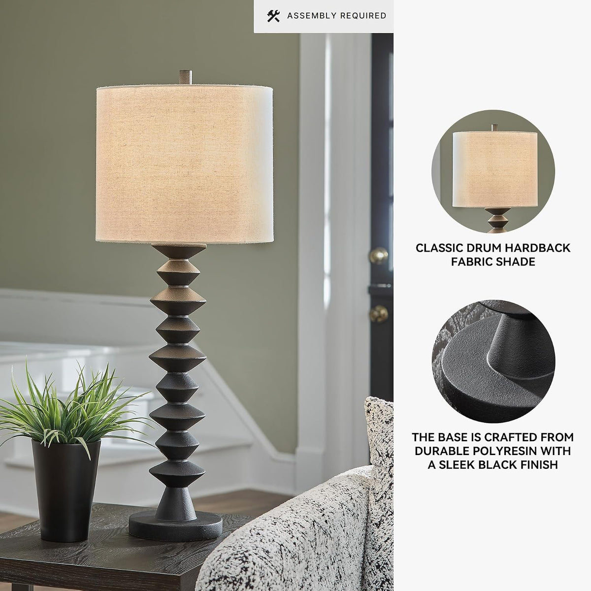 Signature Design by Ashley 1-Piece Buffet Table Lamp, Black